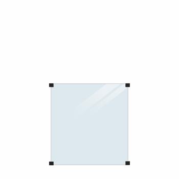 Laminert Glassgjerde - klart til runde stolper  - 90×91 cm