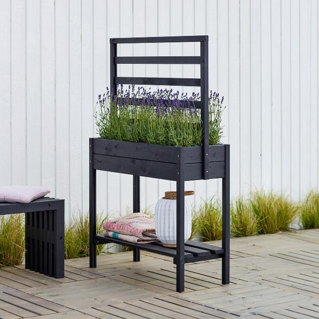 Basic plantekasse på ben og m/espalier – 88×37×137 cm – sort  – 182750-15 DETAIL88729