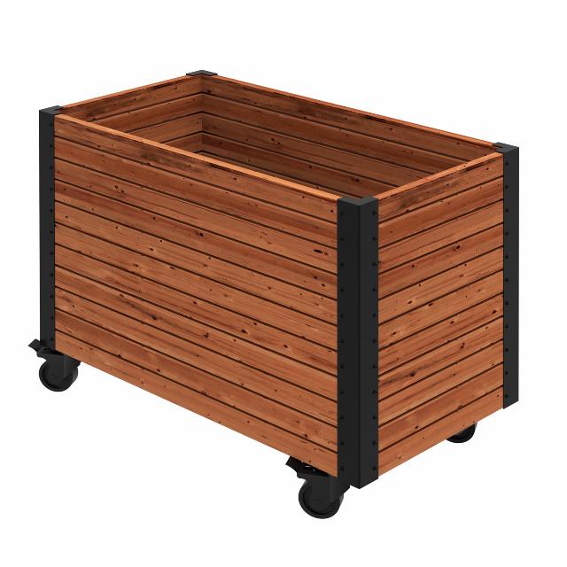 Cubic Living plantekasse m/hjul - ThermoWood® - 87×47×65,5 cm