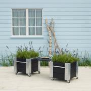 Cubic blomsterkasse m/hjul – 46×50×45 – sort – 18237-15 DETAIL88680