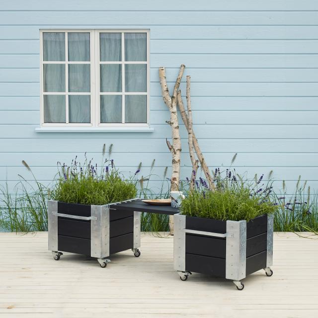 Cubic blomsterkasse m/hjul – 46×50×45 – sort – 18237-15 DETAIL88680