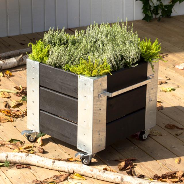 Cubic blomsterkasse m/hjul – 46×50×45 – sort – 18237-15 DETAIL88681