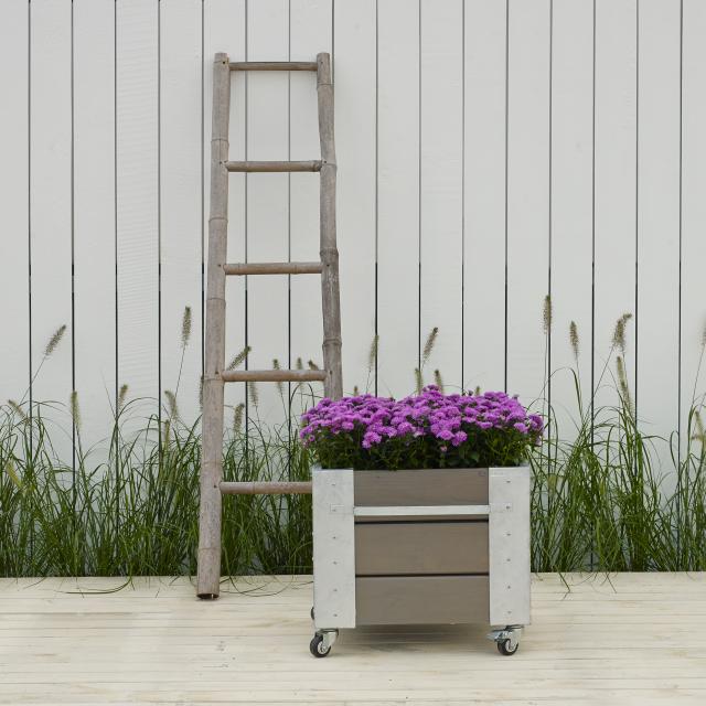 Cubic blomsterkasse m/hjul – 46×50×45 – gråbrun – 18237-18 DETAIL88686