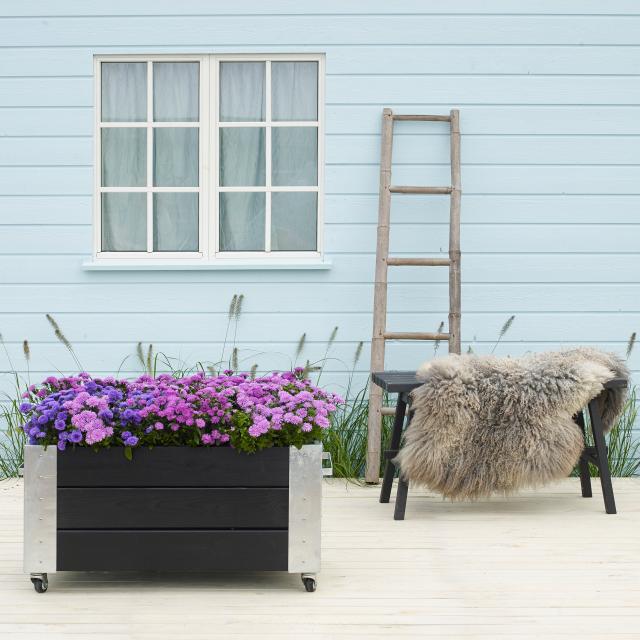 Cubic blomsterkasse m/hjul – 87×50×45 cm – sort – 18238-15 DETAIL88687