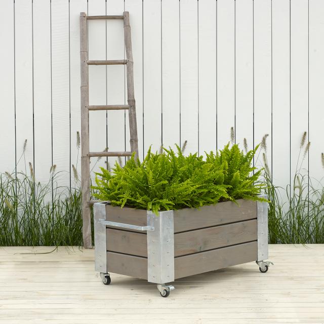 Cubic Blomsterkasse m/hjul – 87×50×45 cm – gråbrun – 18238-18 DETAIL88689