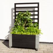 Cubic blomsterkasse m/espalier og hjul – 87×50×130 cm – sort – 18239-15 DETAIL88719