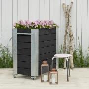 Cubic blomsterkasse m/hjul – 87×50×95 cm – sort – 18241-15 DETAIL88695