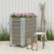 Cubic blomsterkasse m/hjul – 87×50×95 cm – gråbrun – 18241-18 DETAIL88698