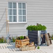 Cubic blomsterkasse m/hjul – 87×50×70 cm – sort – 18244-15 DETAIL88699