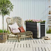 Cubic blomsterkasse m/hjul – 87×50×70 cm – sort – 18244-15 DETAIL88700