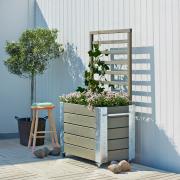 Cubic blomsterkasse m/espalier og hjul – 87×50×155 cm – gråbrun – 18249-18 DETAIL88706