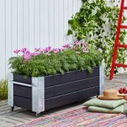 Cubic blomsterkasse m/hjul – 120×50×45 cm – sort – 18261-15 DETAIL88707