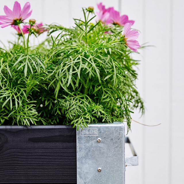 Cubic blomsterkasse m/hjul – 120×50×45 cm – sort – 18261-15 DETAIL88709
