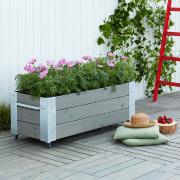 Cubic blomsterkasse m/hjul – 120×50×45 cm – gråbrun – 18261-18 DETAIL88503