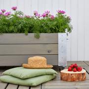 Cubic blomsterkasse m/hjul – 120×50×45 cm – gråbrun – 18261-18 DETAIL88504