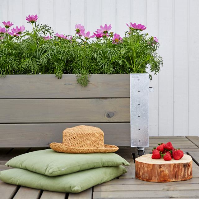Cubic blomsterkasse m/hjul – 120×50×45 cm – gråbrun – 18261-18 DETAIL88504