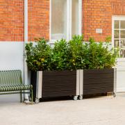 Cubic blomsterkasse m/hjul – 120×50×70 cm – sort – 18262-15 DETAIL88493