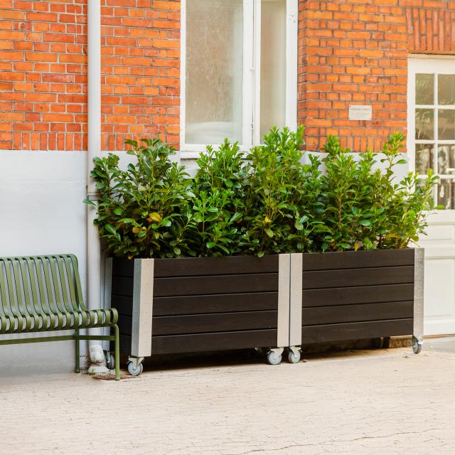 Cubic blomsterkasse m/hjul – 120×50×70 cm – sort – 18262-15 DETAIL88493