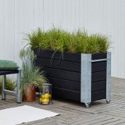 Cubic blomsterkasse m/hjul – 120×50×70 cm – sort – 18262-15 DETAIL88487