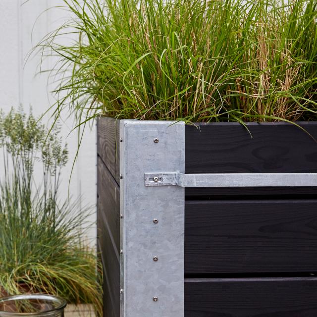 Cubic blomsterkasse m/hjul – 120×50×70 cm – sort – 18262-15 DETAIL88488