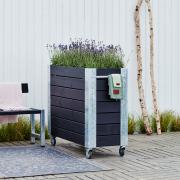 Cubic blomsterkasse m/hjul – 120×50×95 cm – sort – 18263-15 DETAIL88481