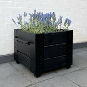Cubic blomsterkasse m/fødder – 46×50×42 cm – sort – 18377-15 DETAIL88232