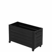 Cubic blomsterkasse m/hjul – 120×50×73 cm – sort – 18392-15 DETAIL86916