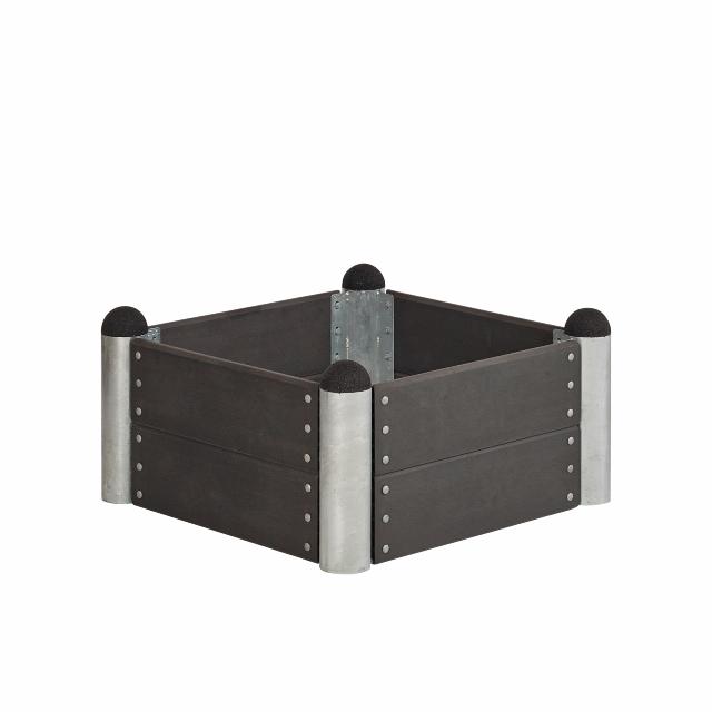 Pipe højbed - 78×78 cm - komposit skifergrå
