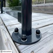 Stålstolpe rund m/fod - Ø42,4 mm×96 cm - inkl. bolte - 204110-1 DETAIL89541
