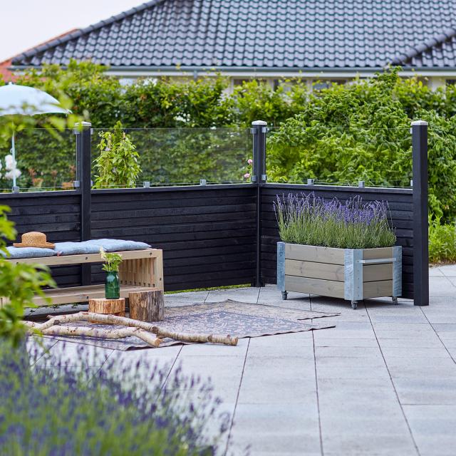 PLUS Plank profilhegn m/glas - 174×125 cm - sort - PEFC - 27778-15 DETAIL88350