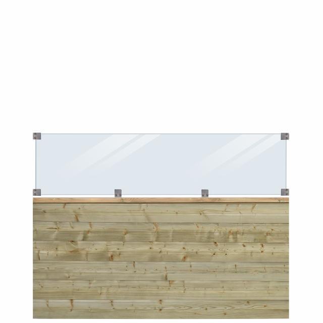 PLUS Plank Profilgjerde m/glass - 174×125 cm