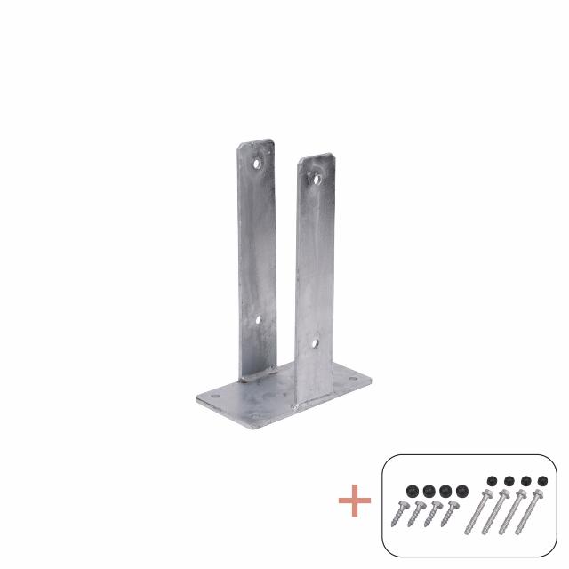 U-stolpefod til fundament - 9×9×30 cm - m/skruer