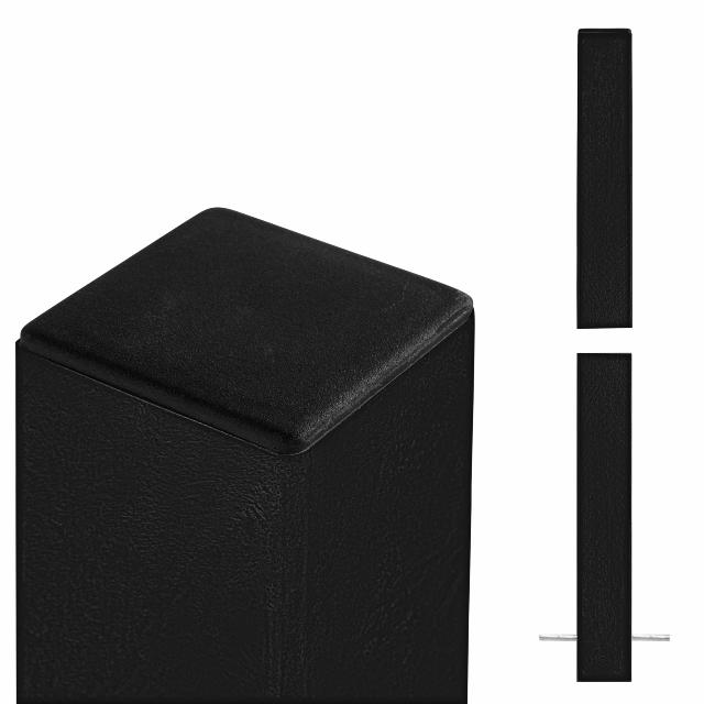 Stålstolpe 8×8×268 cm - til nedstøbning - sort