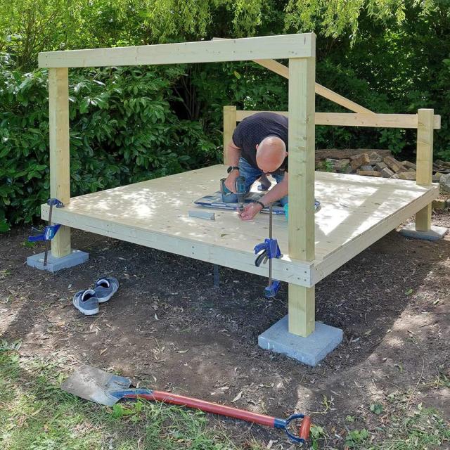 Sidste gulvlægning af shelter
