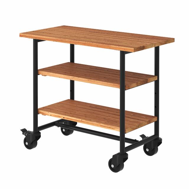 Urban Picnic plante/grillbord m/2 hylder - ThermoWood®/sort stel
