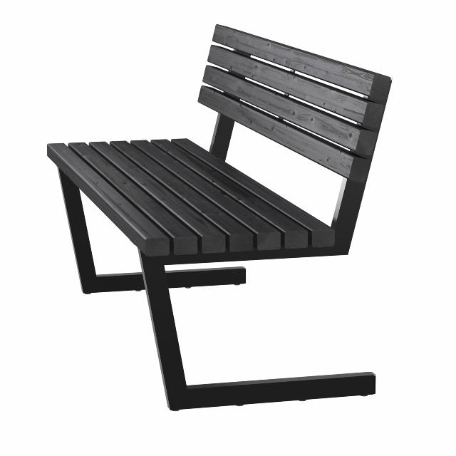 Relax bænk - 150 cm - sort