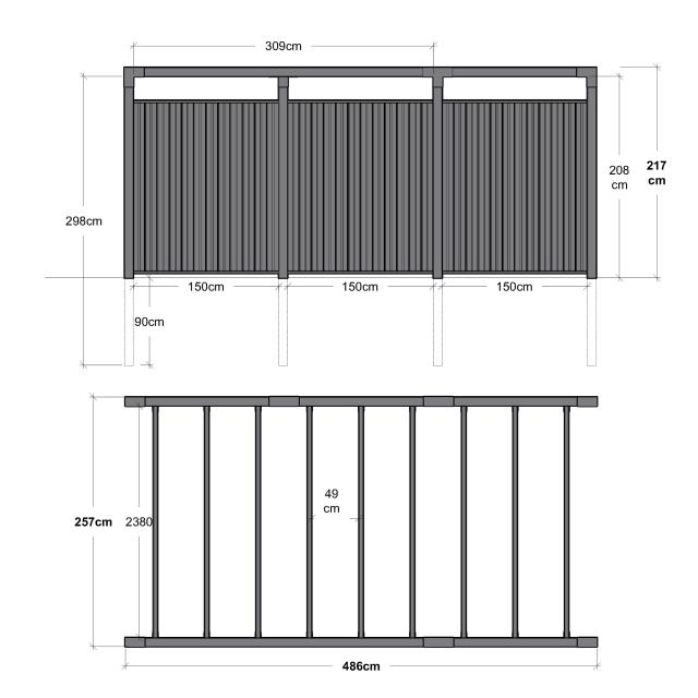 Arcade pergola m/Noor hegn - model 6 - 179106-15 DETAIL88901