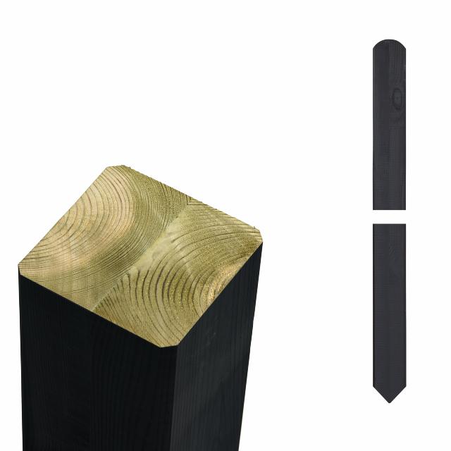 Omlimet stolpe - 7×7×208 cm - m/spiss ende
