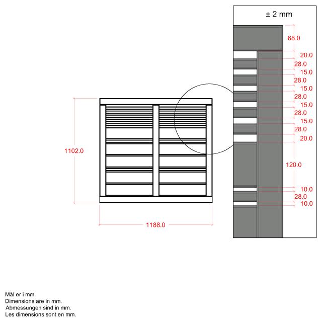 Silence hegn - 120×110 cm - sort - 15306-15 DETAIL88835