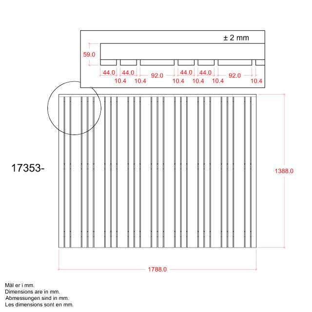 Tangent hegn - 180×140 cm - hvid - 17353-13 DETAIL88912