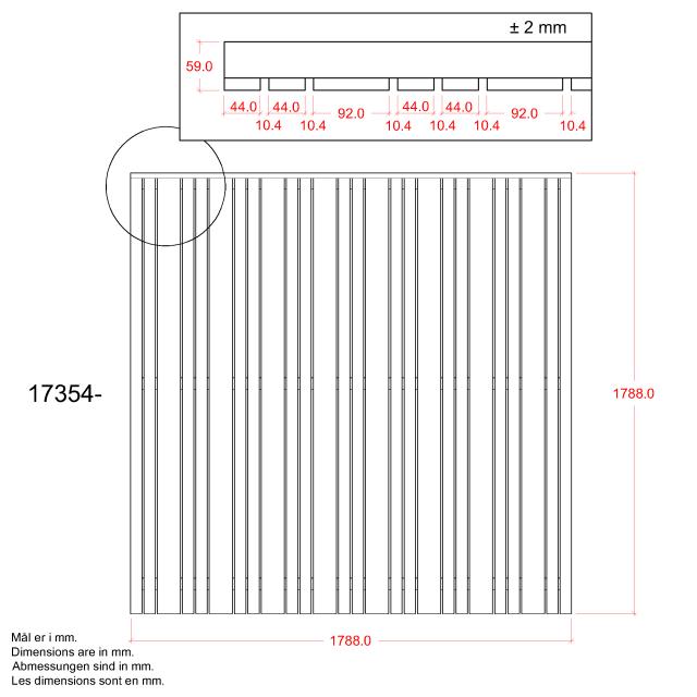 Tangent hegn - 180×180 cm - hvid - 17354-13 DETAIL88911