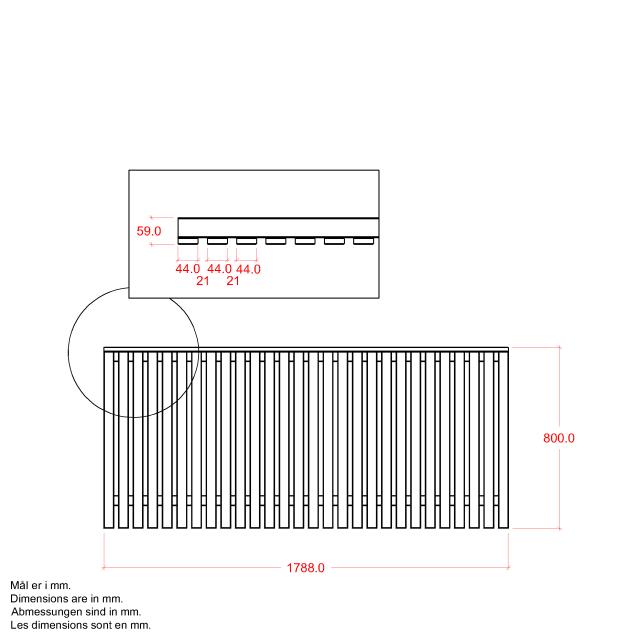 Sendai hegn - 180×80 cm - sort - 17445-15 DETAIL88783