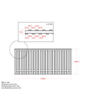 Nagano hegn - 180×80 cm - hvid - 17475-13 DETAIL88817