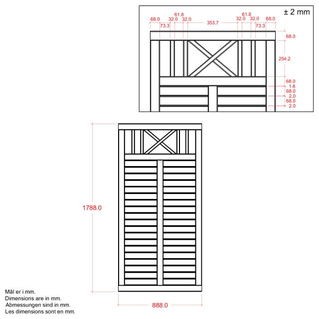 Nostalgi hegn - 90×180 cm - sort - 17638-15 DETAIL88840