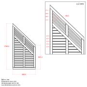 Decora hegn skråelement - 90×180/95 cm - hvid - 17679-13 DETAIL88849