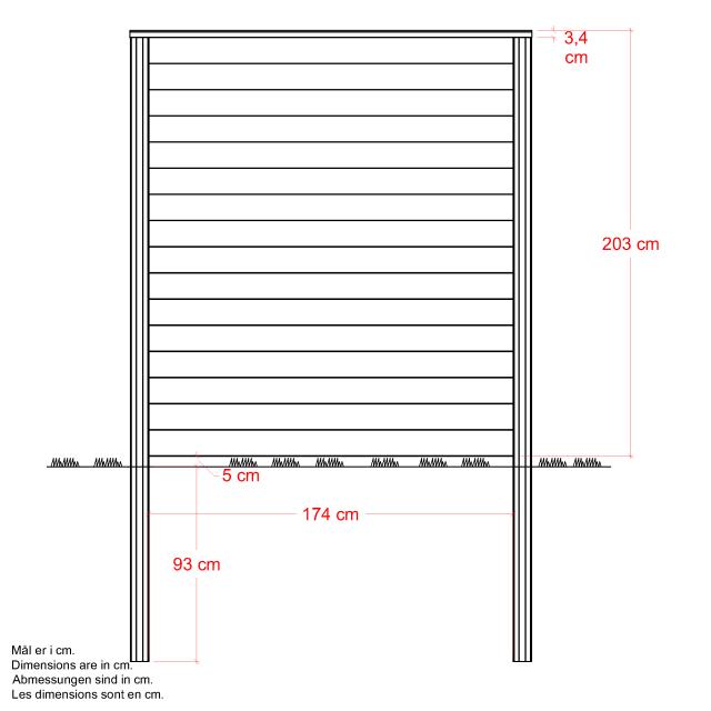 PLUS Klink Profilhegn - 174×203 cm - PEFC