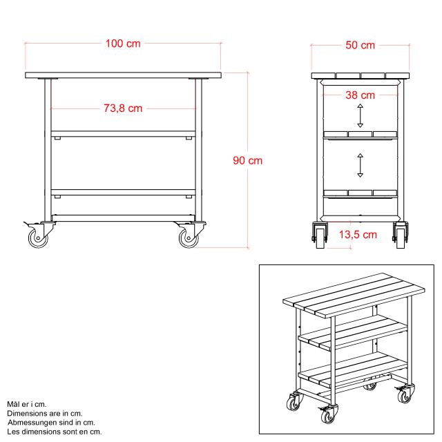 Urban Picnic plante/grillbord m/2 hylder – sort/sort stel – 179541-155 DETAIL88014