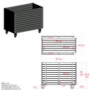 Cubic Living plantekasse m/hjul - 87×47×65,5 cm - sort – 18354-15 DETAIL88023