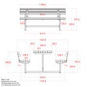 Basic Junior bord/bænkesæt m/2 ryglæn – 118 cm – ThermoWood® – 185862-4 DETAIL88882