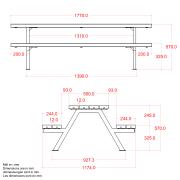 Alpha Junior bord/bænkesæt - 177 cm RePlast - Sort - 187660-25 DETAIL88877